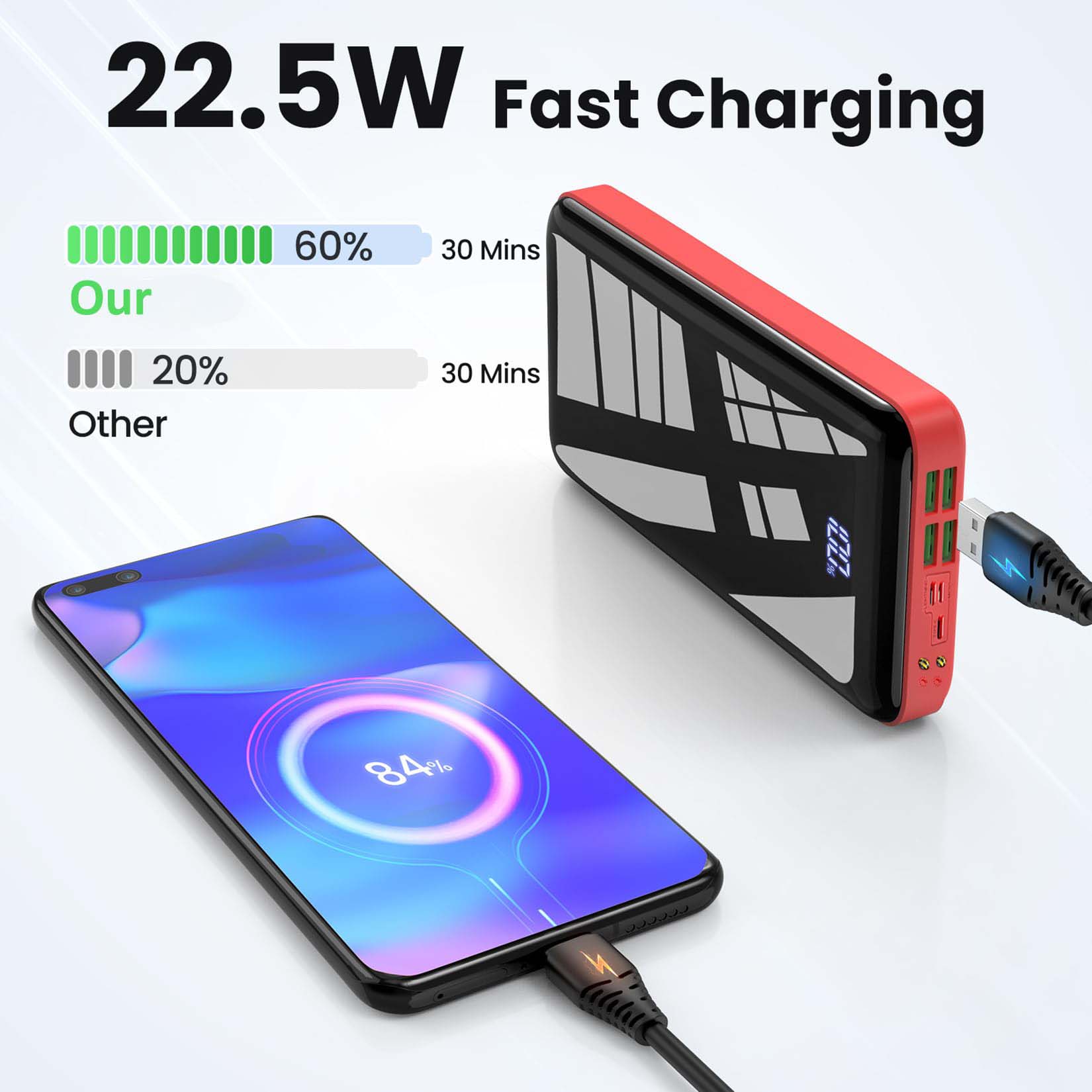 휴대용 충전기 30000mAh 보조배터리, USB-C  - Watch Charger Cable 리뷰 및 가격