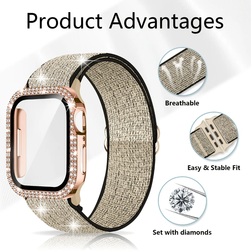 Apple Watch 용 밴드 + 케이스 45mm 41 - Smartwatch Band Accessories 리뷰 및 가격