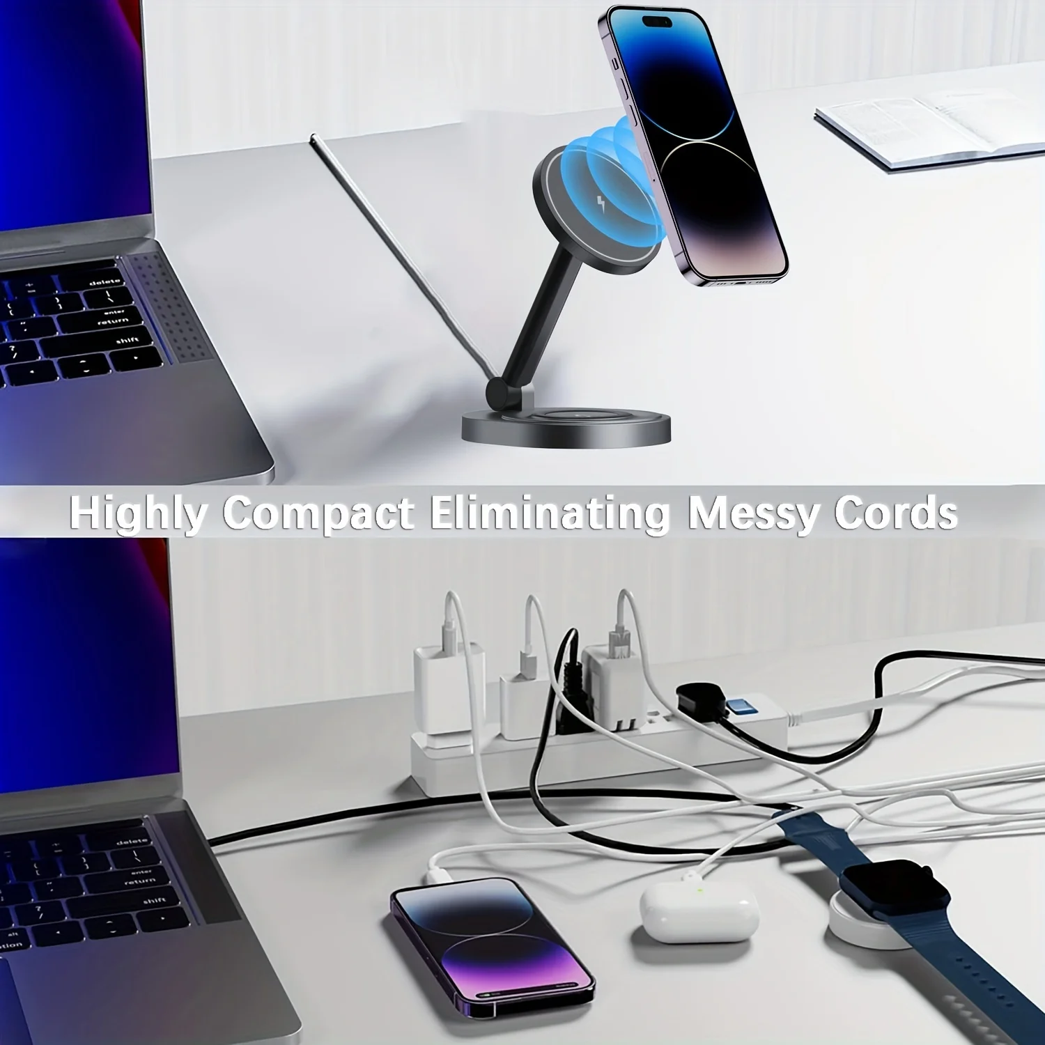 2 In 1 자기 무선 충전기 스탠드 패드 iPhone - Watch Charger Cable 리뷰 및 가격