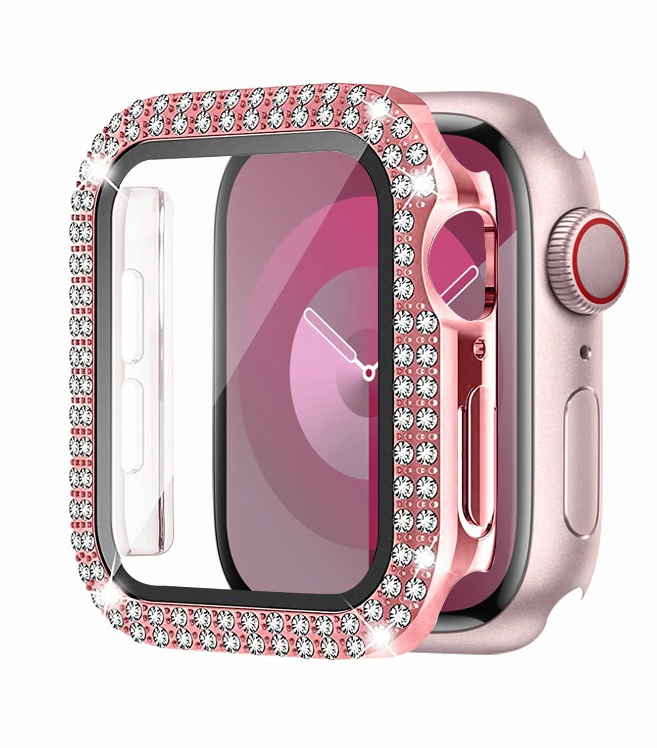 애플 워치용 다이아몬드 케이스, 블링 범퍼 보호대 커버 - Smartwatch Band Accessories 리뷰 및 가격